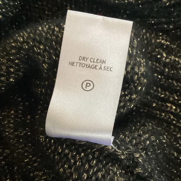 A.L.C. Bowen Cross Back SOFT Merino Wool Alpaca Black Gold Metallic Sweater S - Picture 10 of 10